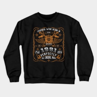 Legends Born In June 1981 42nd Birthday Crewneck Sweatshirt